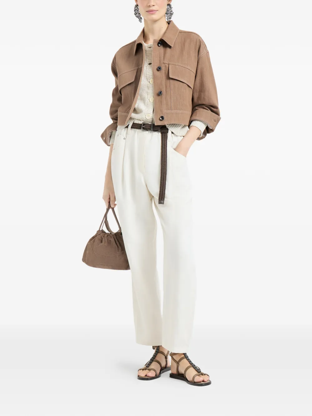 Brunello Cucinelli Buttoned Cardigan In Multi