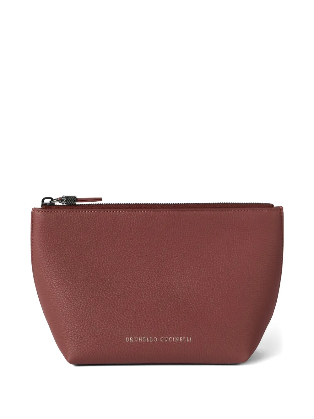 Brunello Cucinelli logo leather clutch bag - Rosso