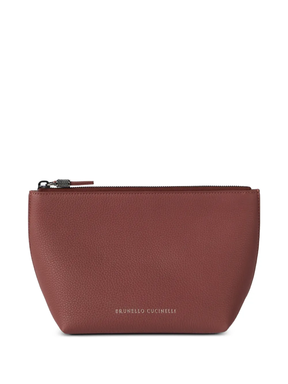 Brunello Cucinelli logo leather clutch bag - Rosso