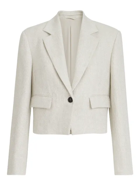 Brunello Cucinelli chevron-pattern cropped blazer