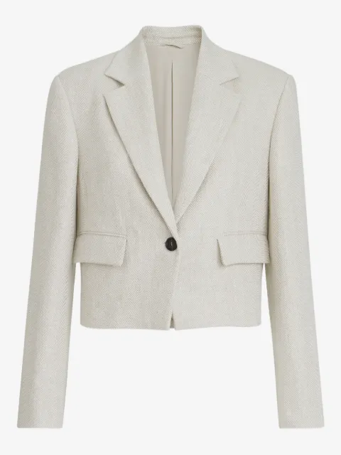 Brunello Cucinelli blazer corto con motivo chevron