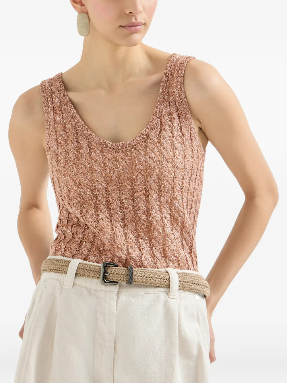  Brunello Cucinelli Sleeveless Top - Brown 