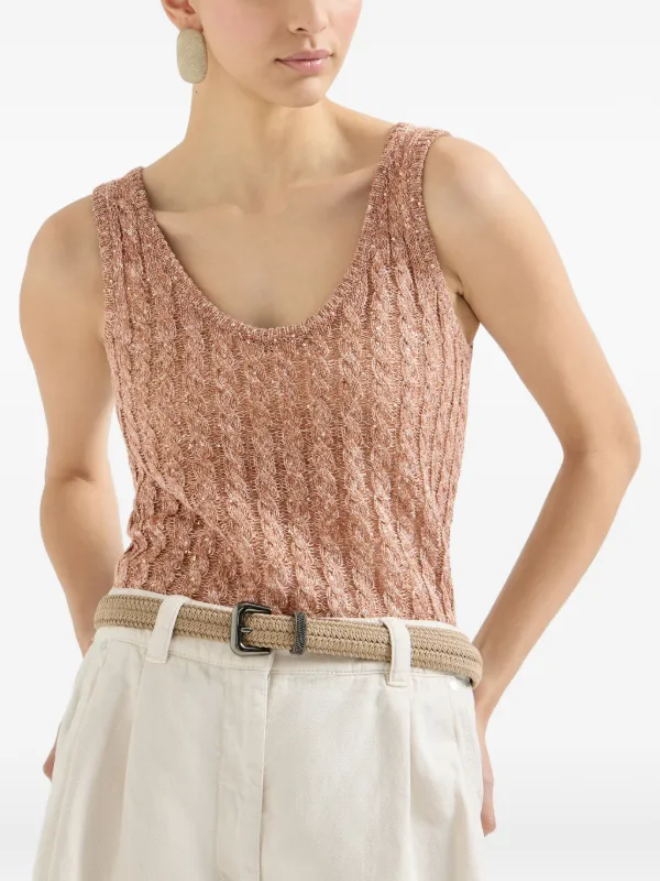ブルネロクチネリ　ノースリ　トップス Brunello Cucinelli ノースリーブ トップ | ブラウン | FARFETCH JP