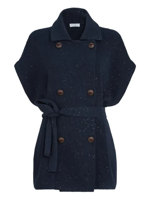 Brunello Cucinelli chaleco tejido con doble botonadura