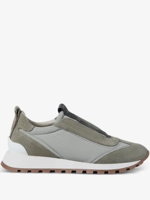 Brunello Cucinelli suede-panel slip-on sneakers