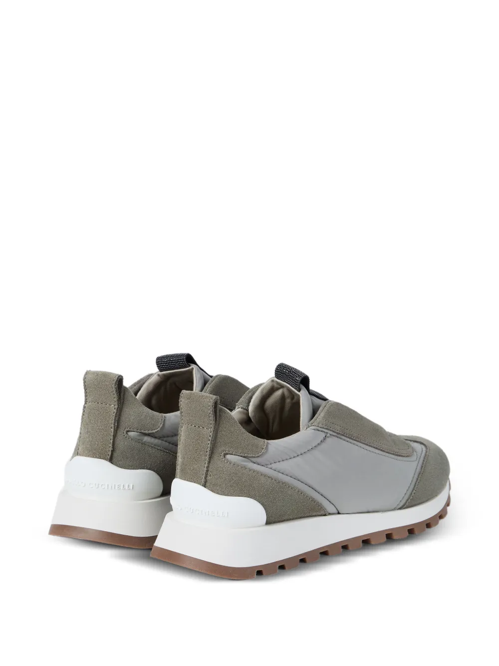 Brunello Cucinelli Slip-on sneakers met suède vlak Groen