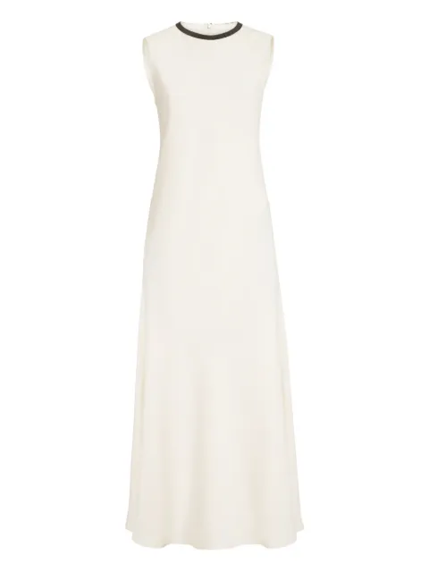 Brunello Cucinelli beaded twill midi dress