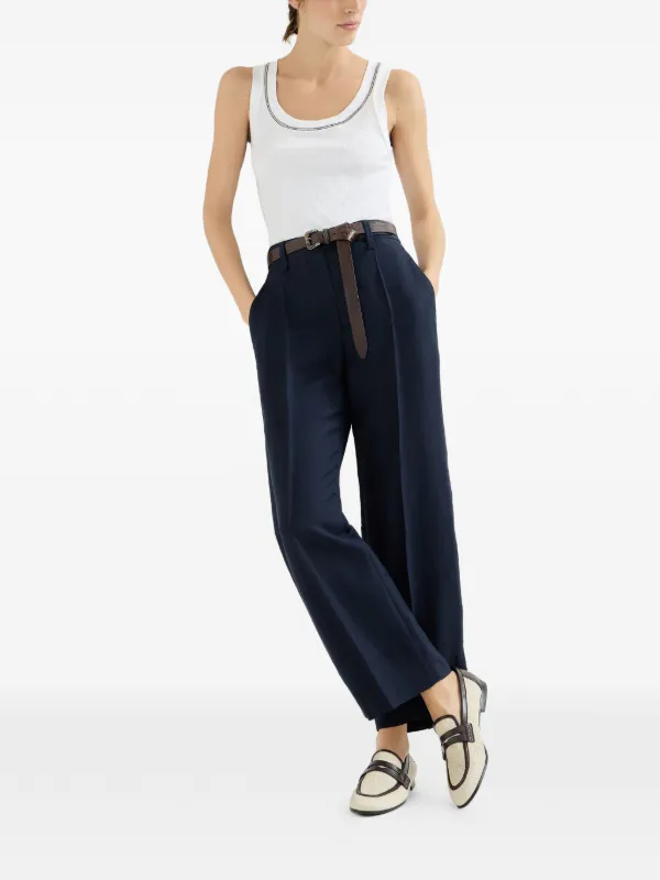 Brunello Cucinelli モニーレ シガレットパンツ | ブルー | FARFETCH JP