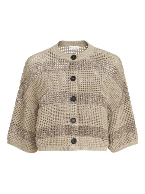 Brunello Cucinelli striped cropped cardigan