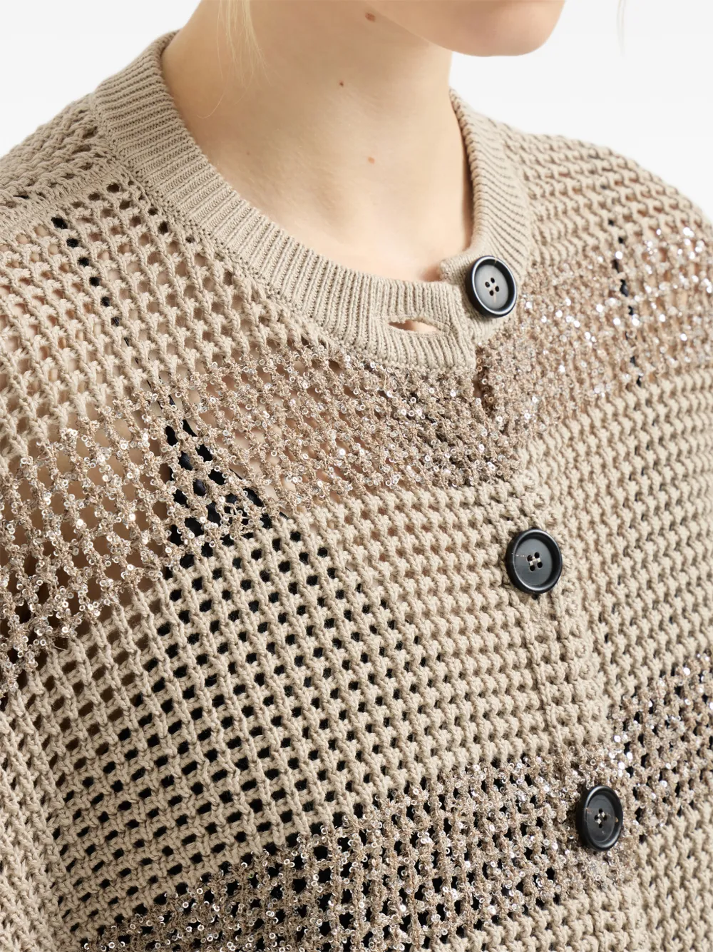 Brunello Cucinelli Gestreept cropped vest Beige