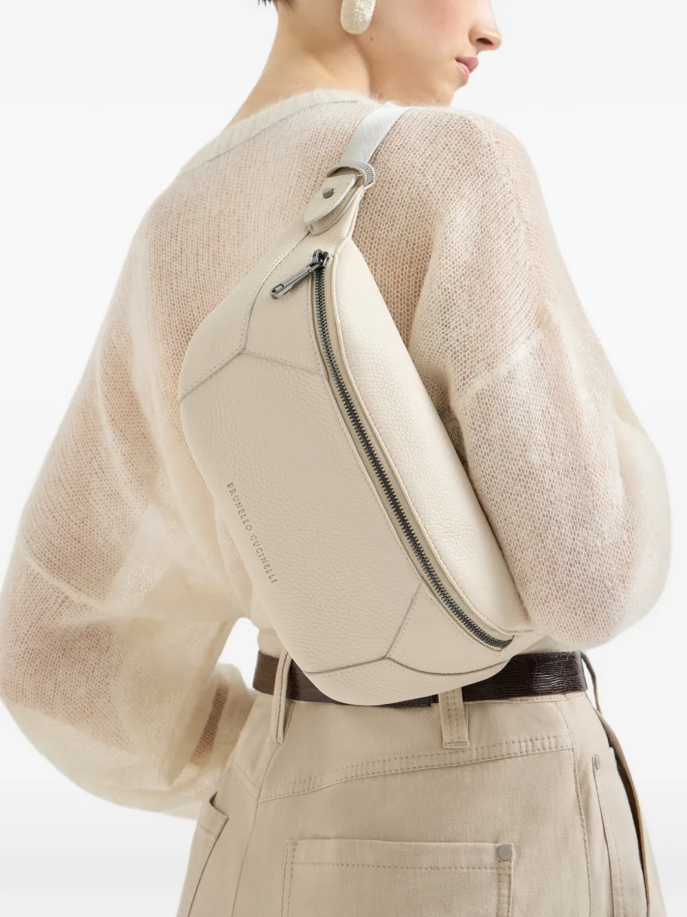 Brunello Cucinelli Duo leather belt bag - Beige