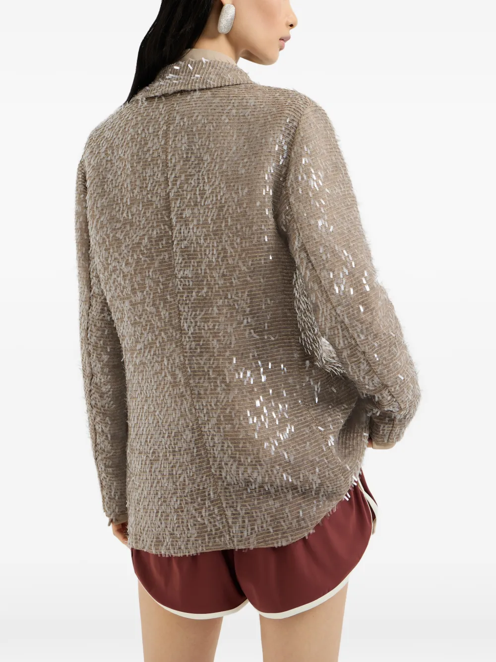 Brunello Cucinelli Blazer met knoopsluiting Beige