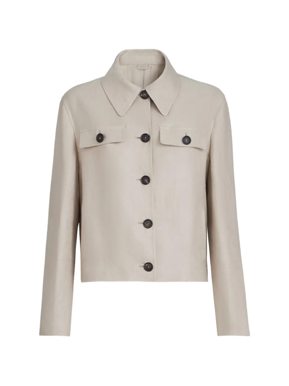Brunello Cucinelli long-sleeve pocket linen jacket