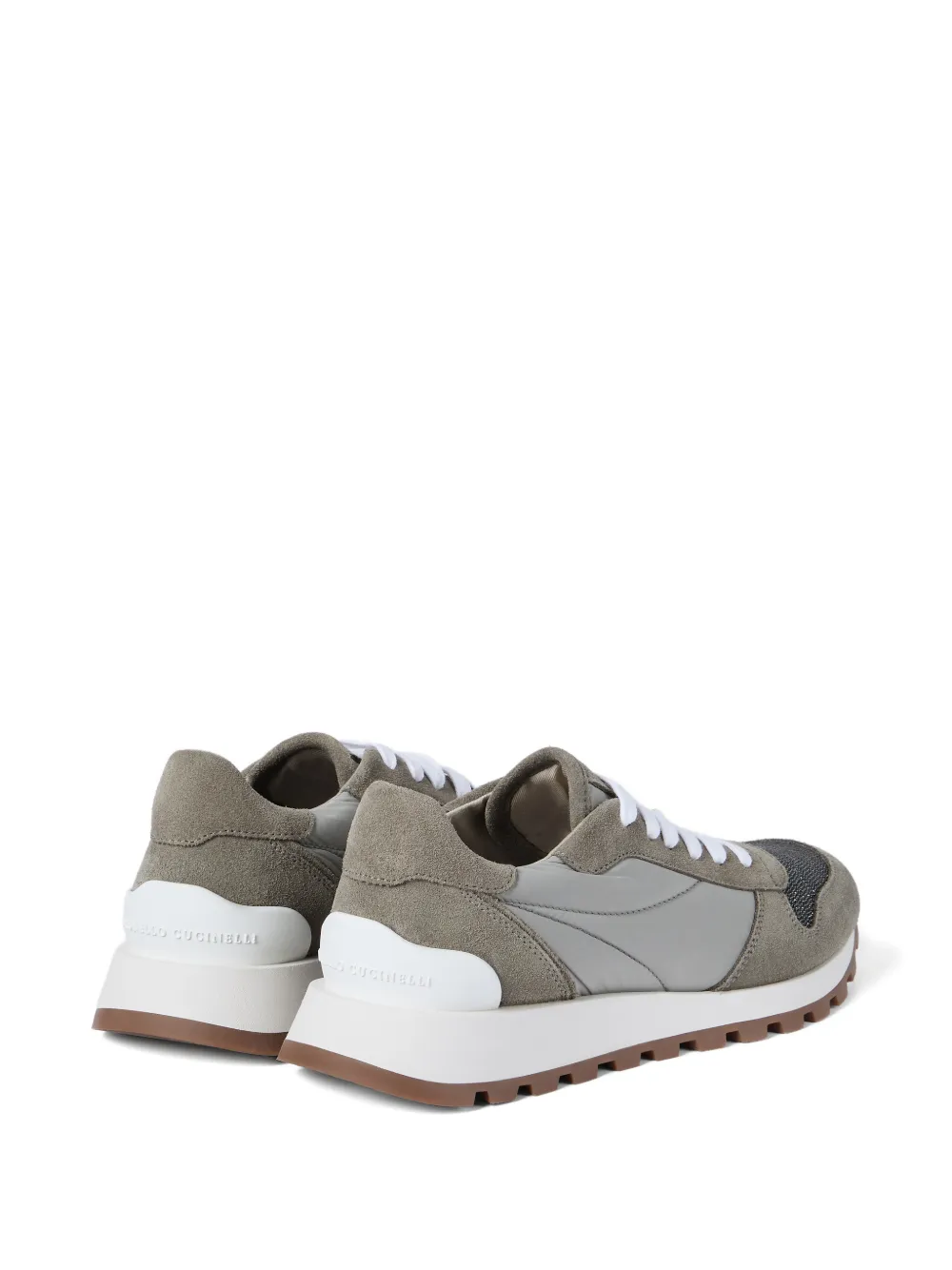 Brunello Cucinelli Monili-detail panelled sneakers Groen