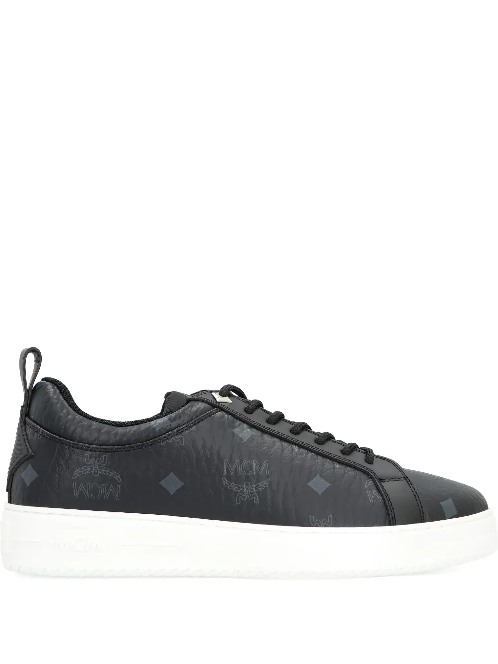 MCM Visetos-monogram padded sneakers | Black | Image 1