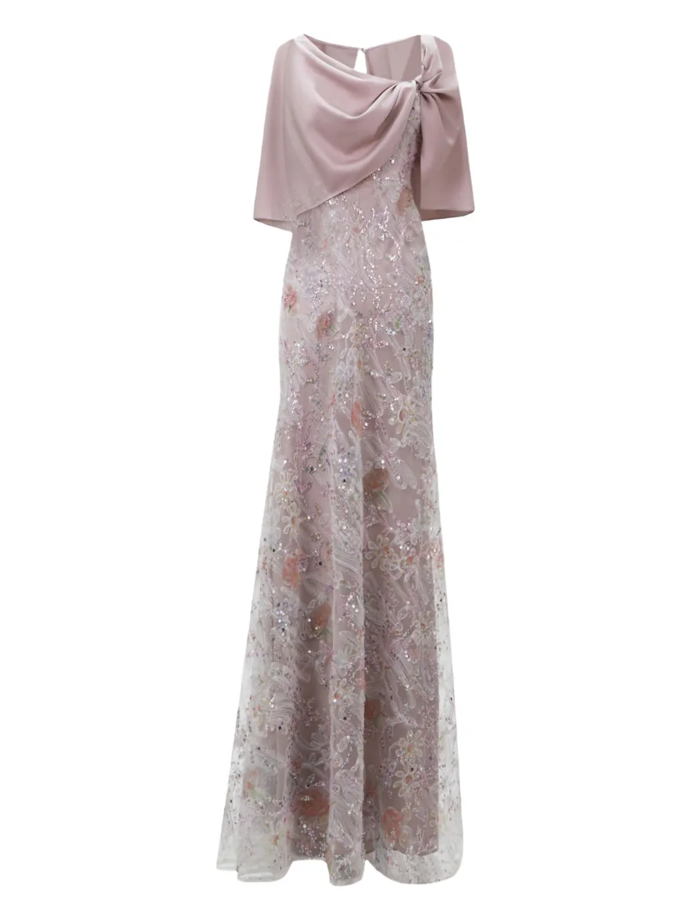 Gemy Maalouf Abito lungo con ricamo - Rosa