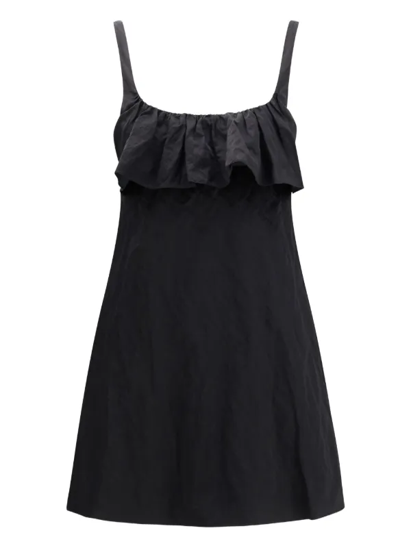 Chlo Ruffled Backless Mini Dress - Black