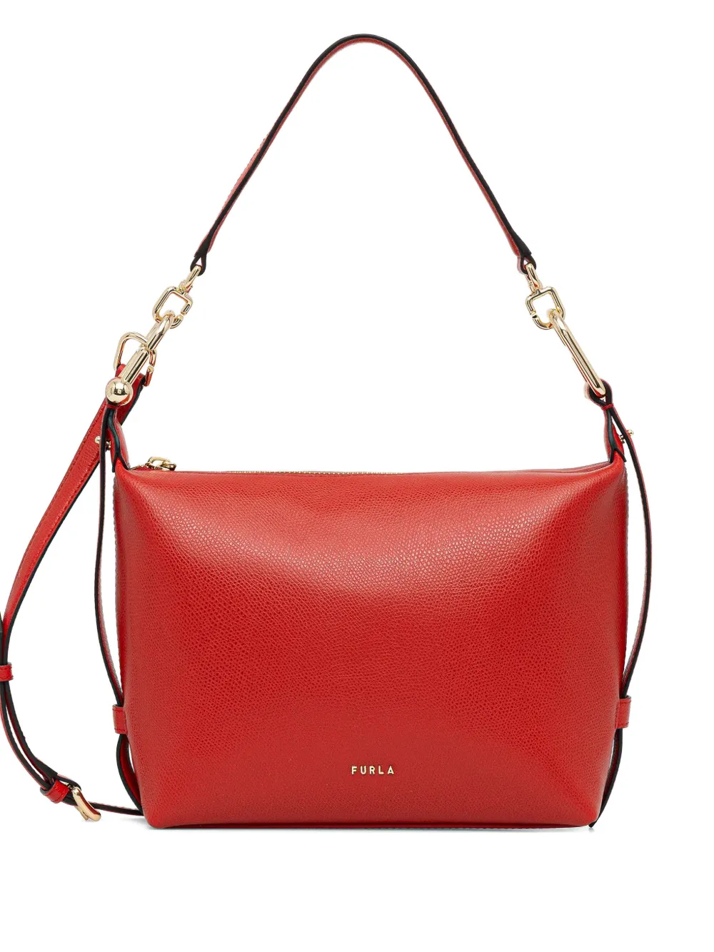 Furla mini Tonie hobo leather crossbody bag - Rosso