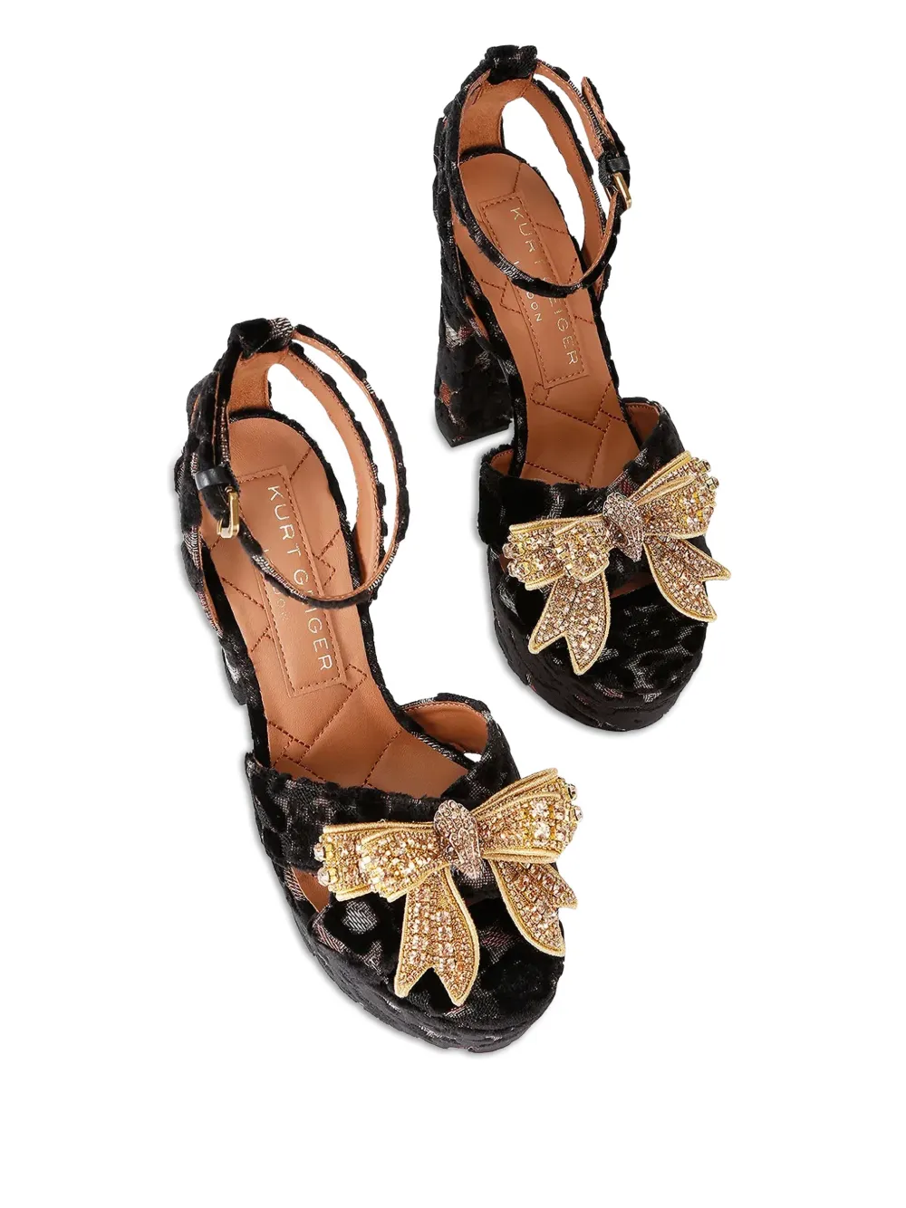 Kurt Geiger London Bow-detail Platform Pumps - Brown 