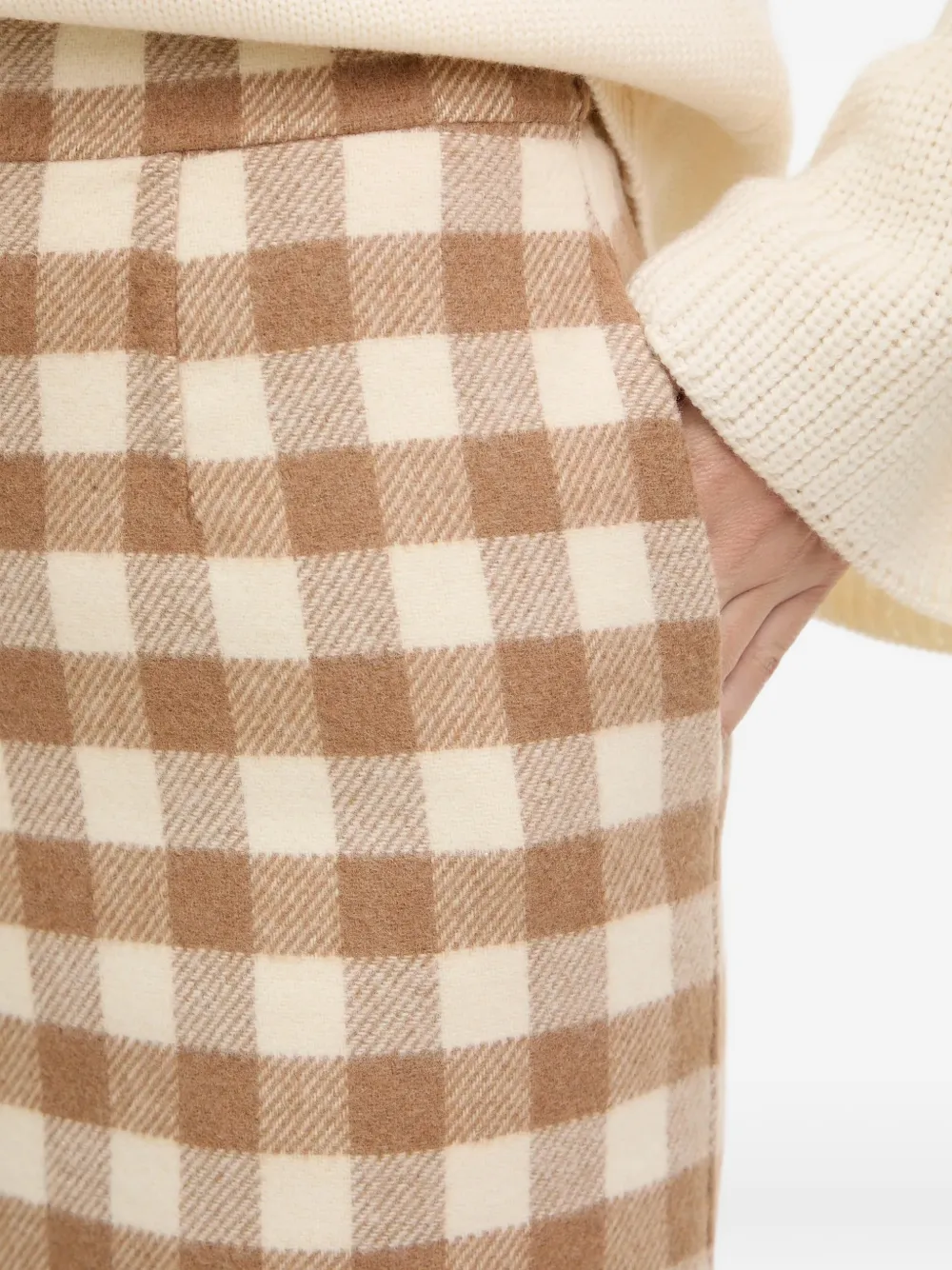 LUISA SPAGNOLI Fanalino geruite midi-kokerrok Beige