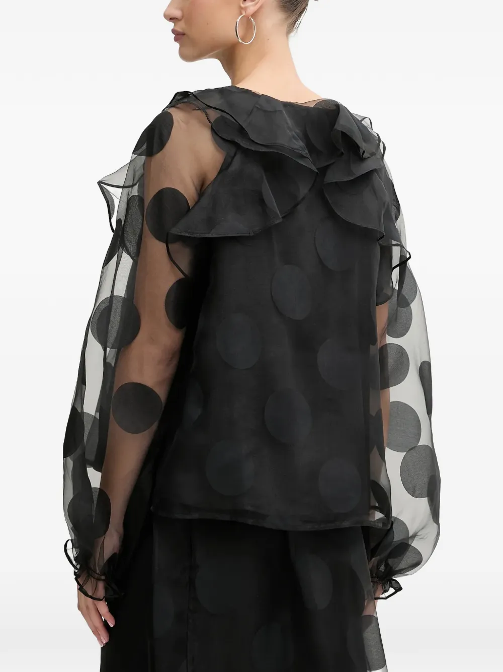  Stine Goya Ruffled Polka-dot Blouse - Black 