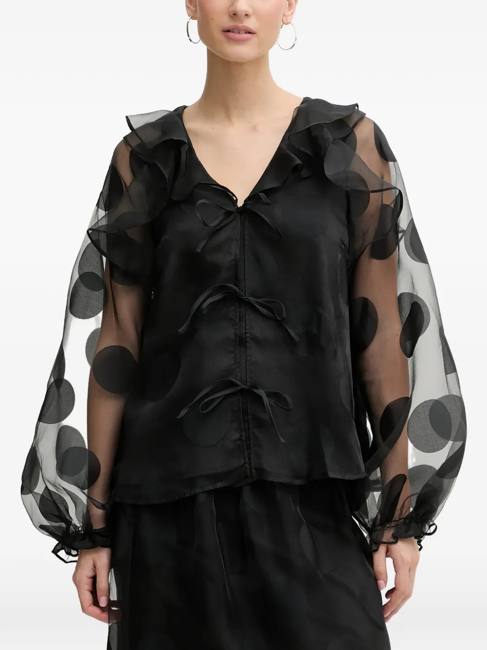 Stine Goya ruffled polka-dot blouse | negro | Image 1