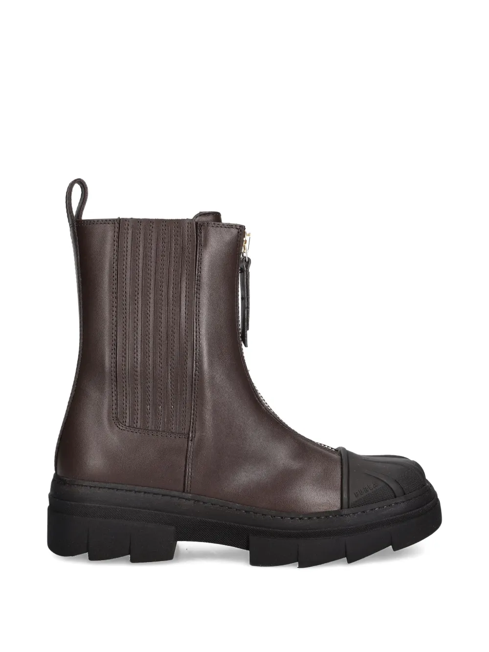 Furla zip ribbed boots Bruin
