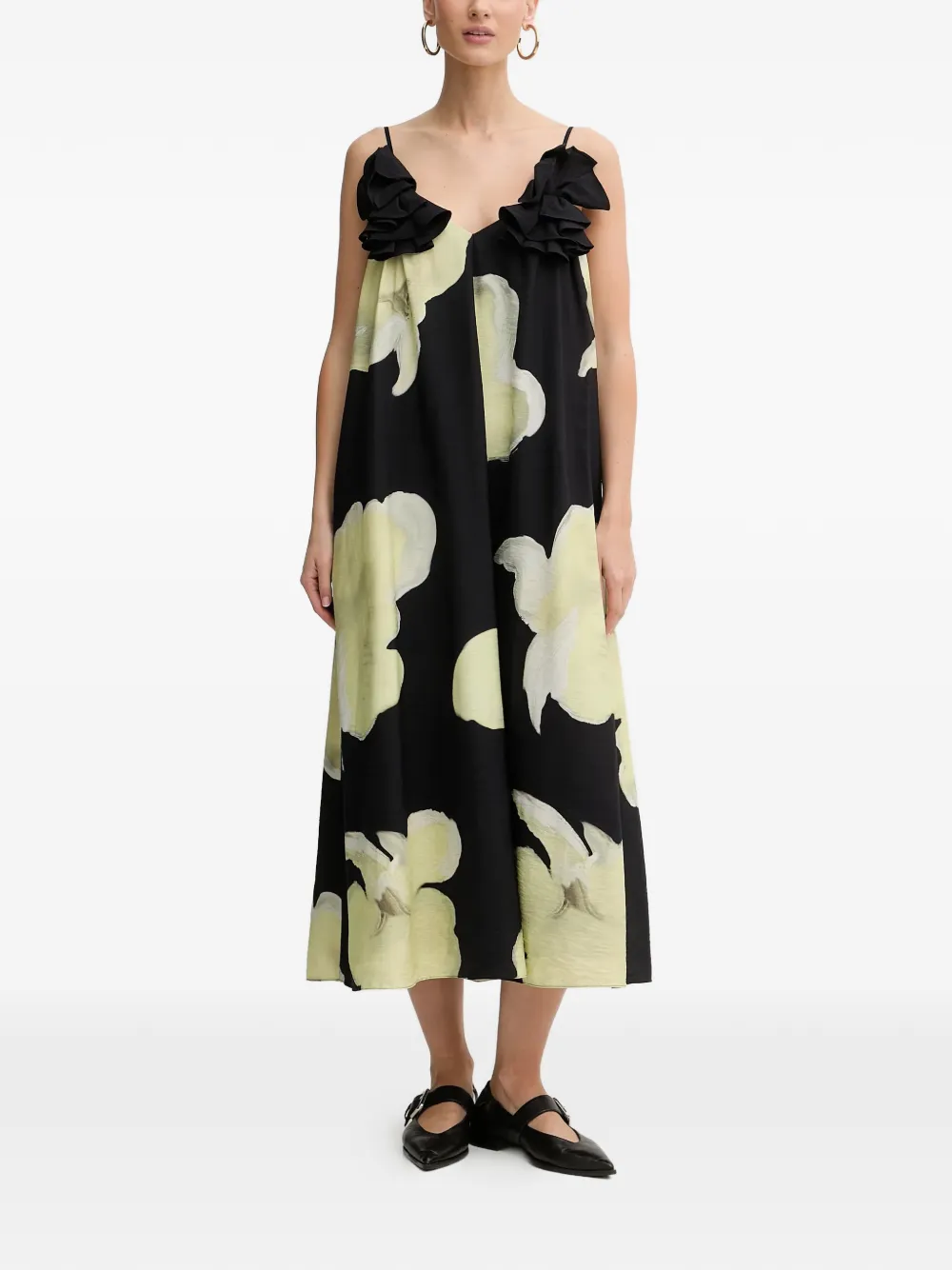 Stine Goya ruffled floral dress - Nero