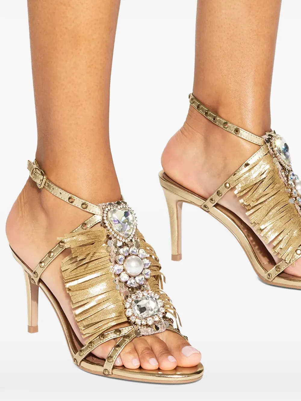 Kurt Geiger London Sandalen verfraaid met franje Goud