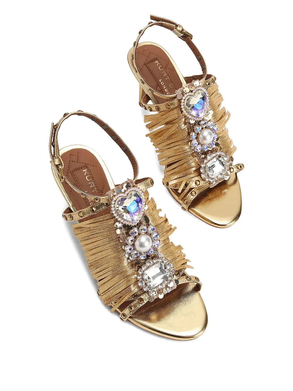 Kurt Geiger London Sandalen verfraaid met franje Goud