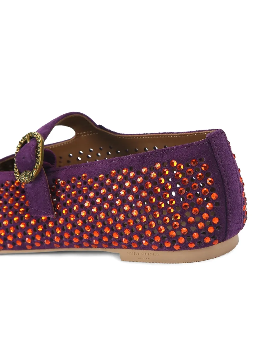 Kurt Geiger London Mayfair ballerina's verfraaid met kristallen Paars