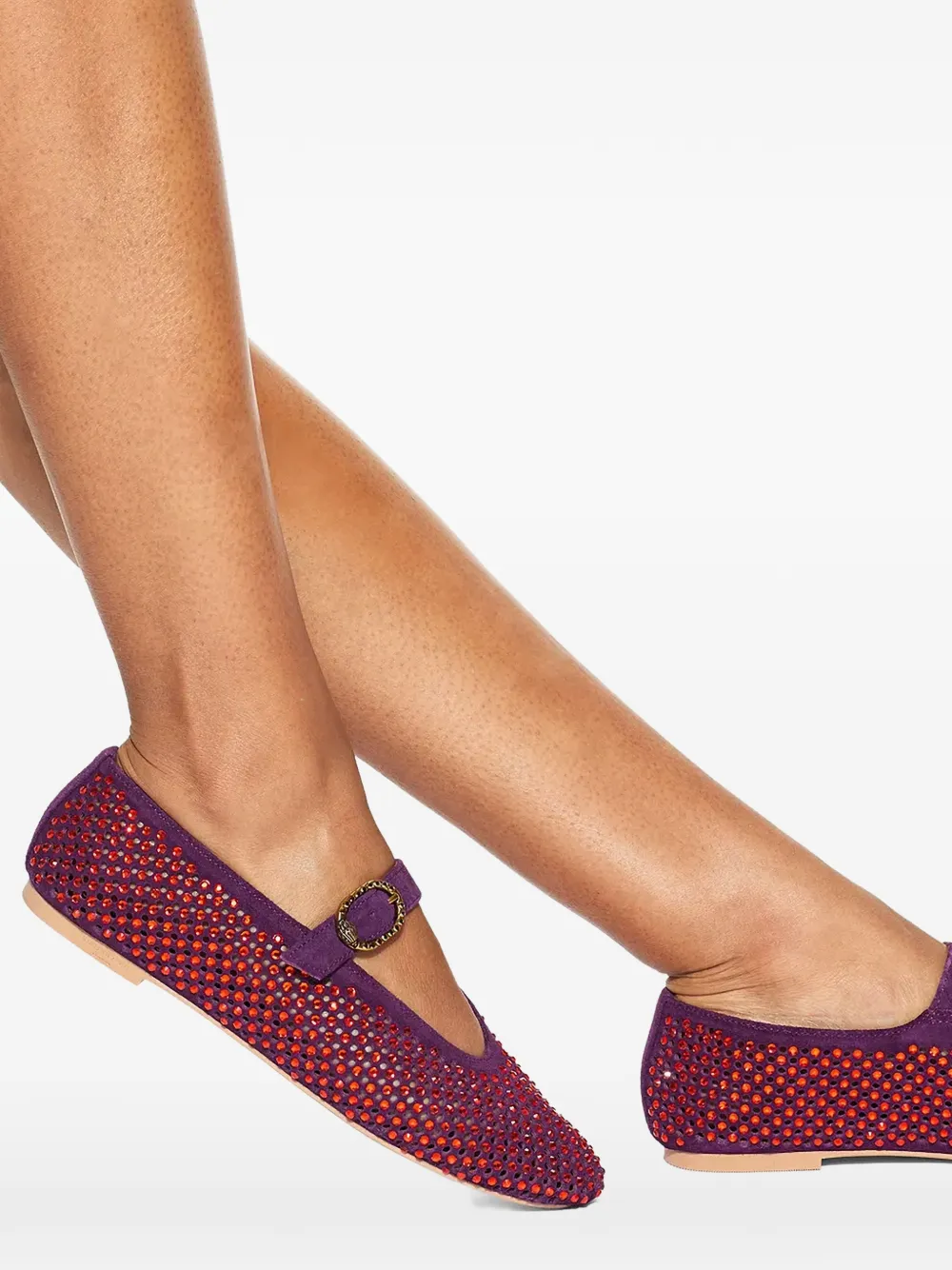 Kurt Geiger London Mayfair ballerina's verfraaid met kristallen Paars