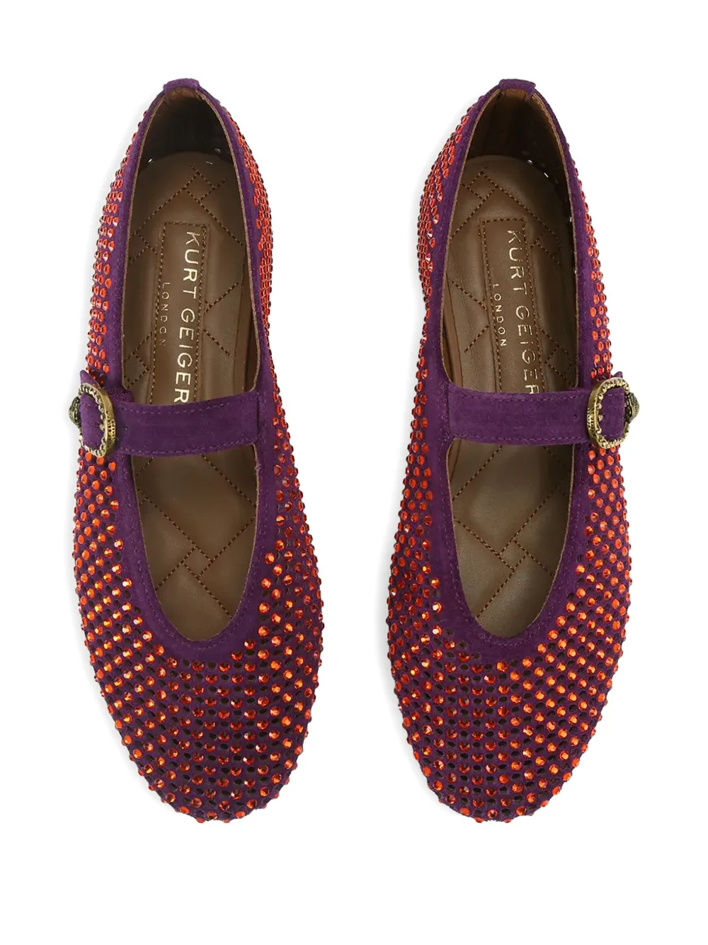 Kurt Geiger London Mayfair crystal-embellished ballet flats - Paars