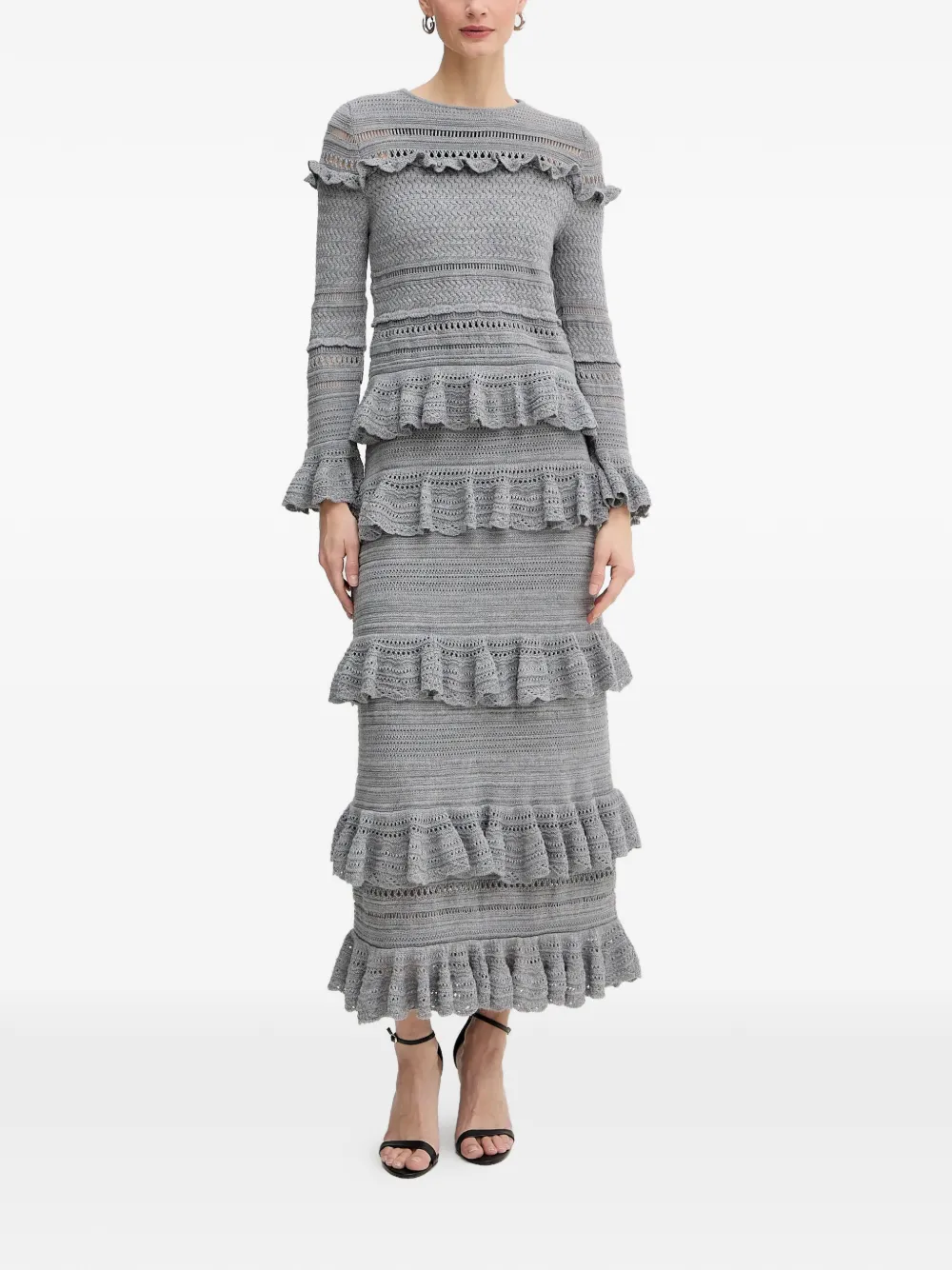  Luisa Spagnoli Martesana Ruffled Sweater - Grey 