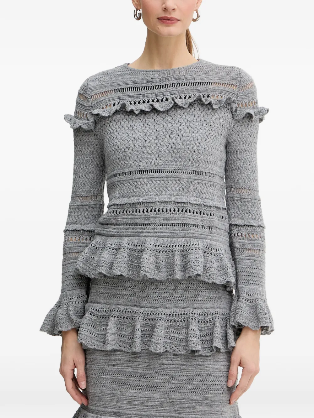 LUISA SPAGNOLI Martesana ruffled sweater - Grey