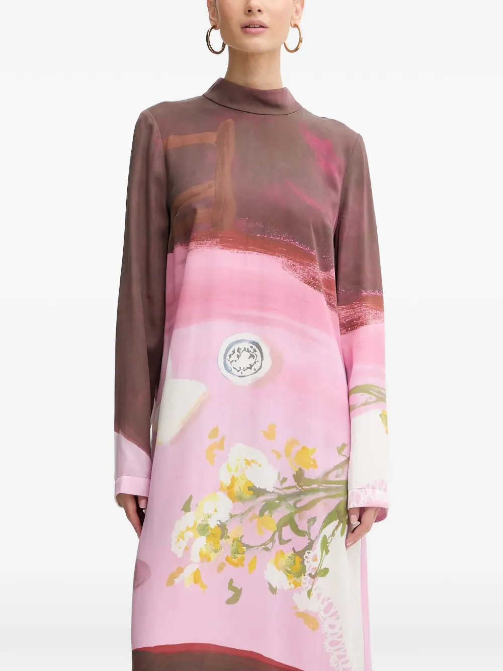 Stine Goya long-sleeves midi dress - Rosa