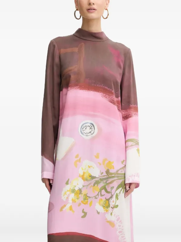 Stine Goya long-sleeves Midi Dress | Pink | FARFETCH AZ