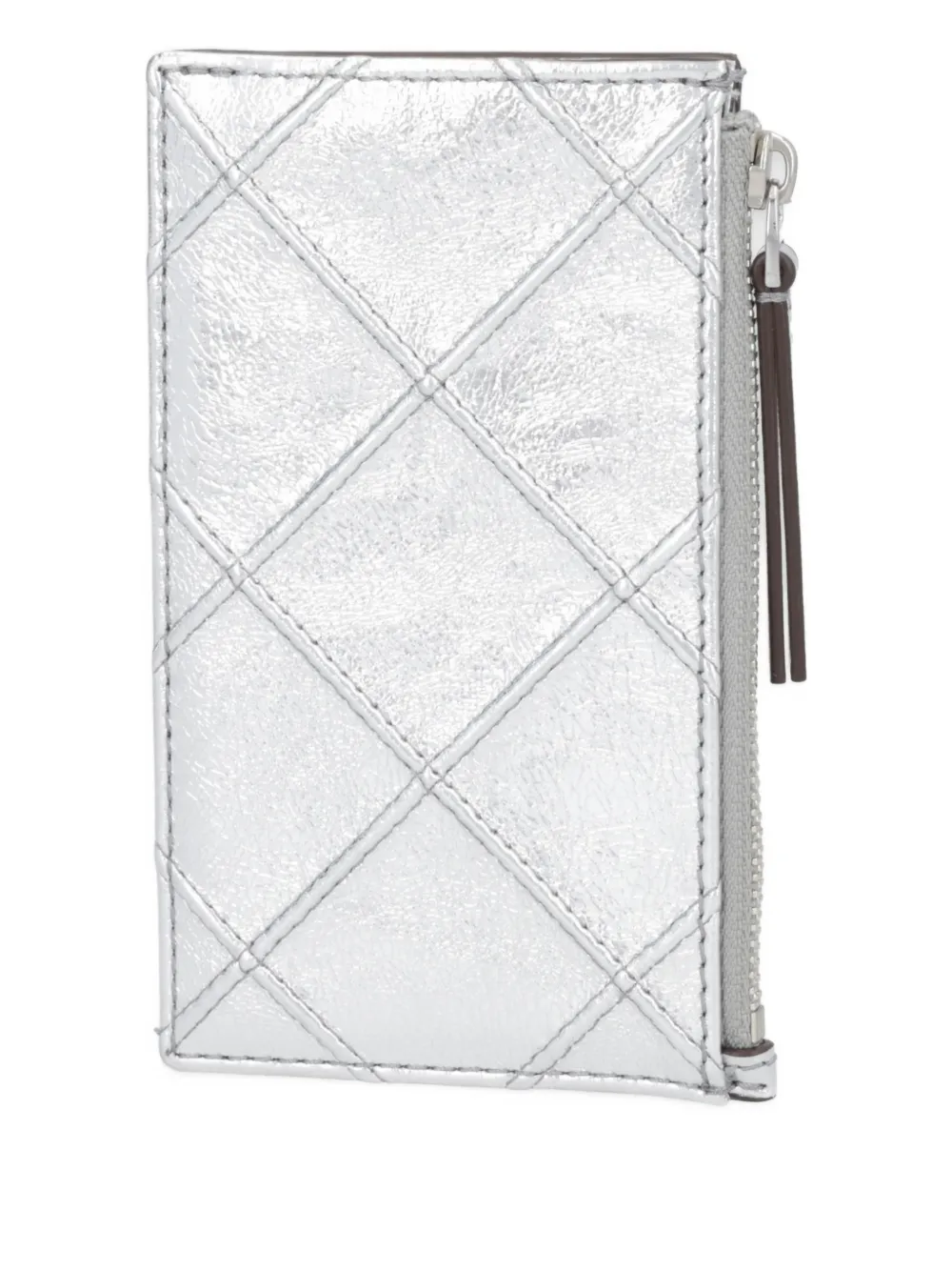 Tory Burch embossed-logo leather cardholder - Zilver