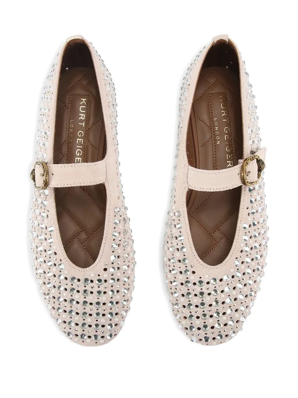 Kurt Geiger London Mayfair embellished ballet flats - Beige