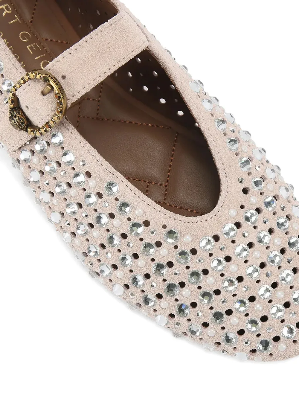 Kurt Geiger London Mayfair embellished ballet flats Beige