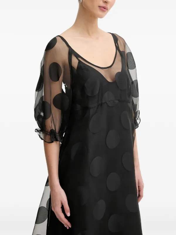 white floral puff sleeve midi dress Petal and Pup Women's Clo Puff Sleeve Midi Dress