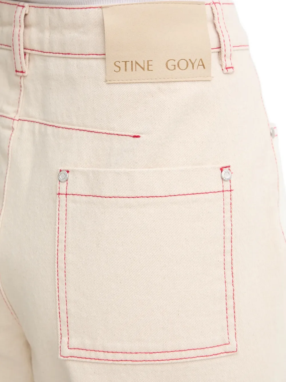 Stitch-Detail Cotton Jeans