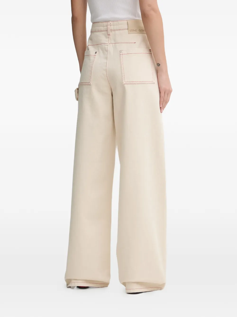 Stitch-Detail Cotton Jeans