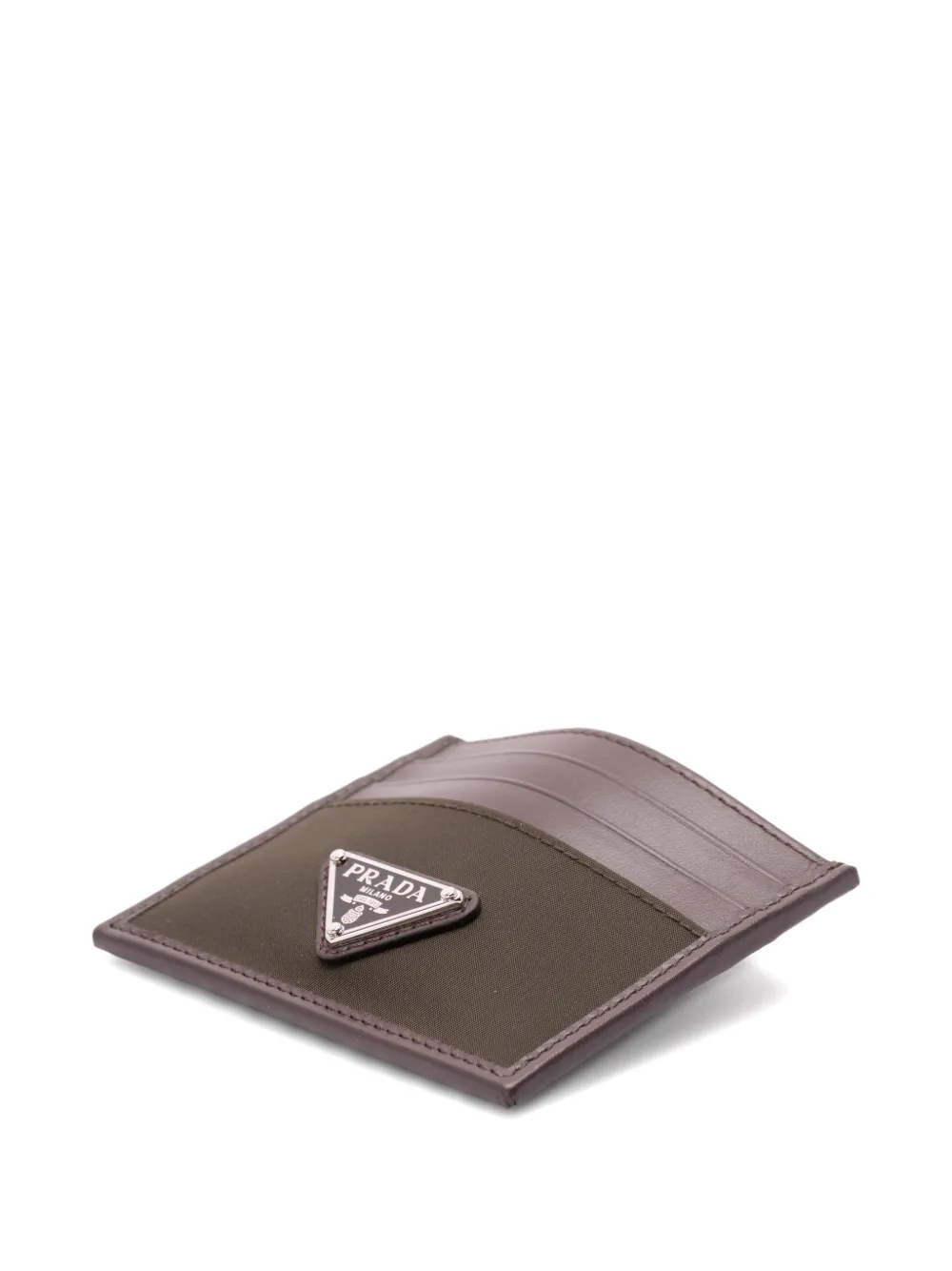Prada logo-plaque cardholder - Marrone