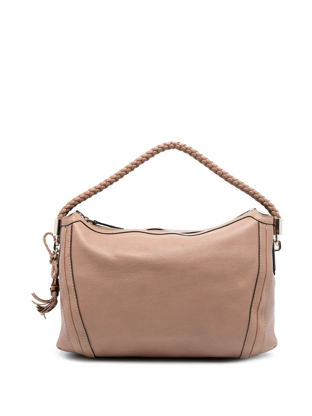 Gucci Pre-Owned Borsa a spalla Bella media in pelle di vitello zigrinata 2016-2025 - Marrone