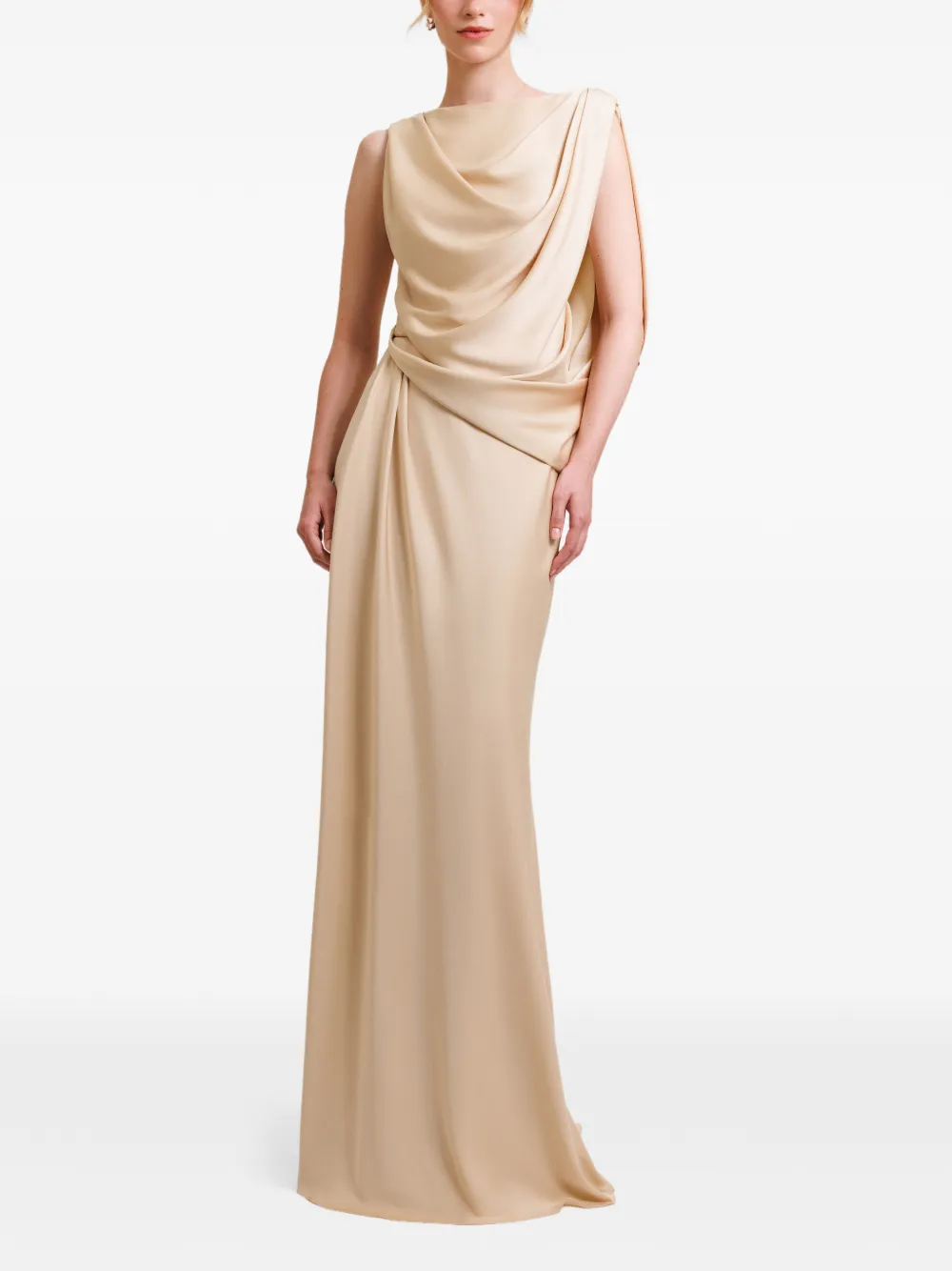 Gemy Maalouf Asymmetrische gedrapeerde maxi-jurk - Beige