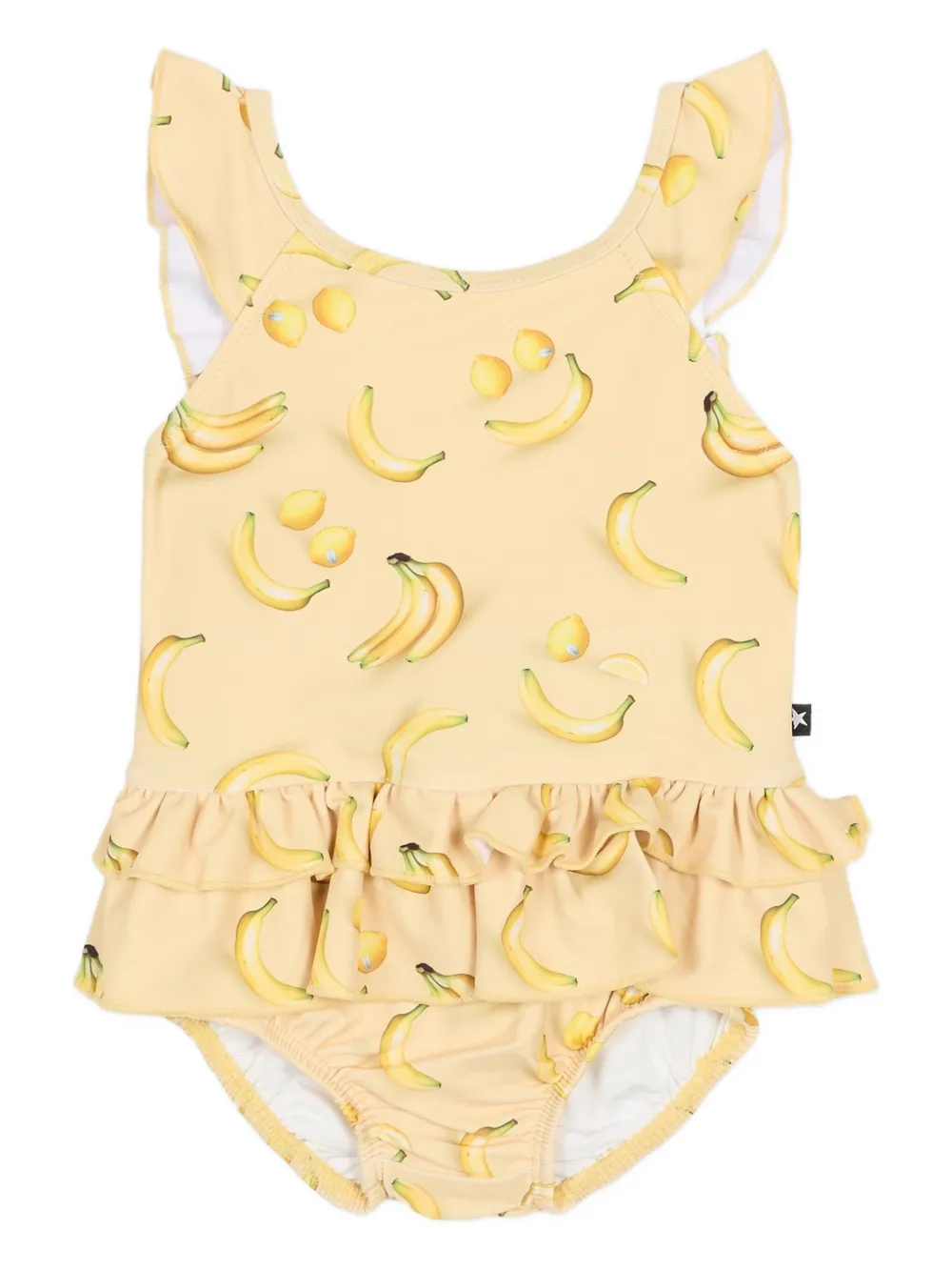 Molo ruffled fruit print swimsuit - Gelb