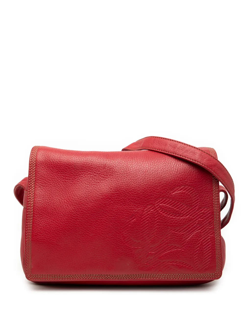 Loewe Pre-Owned Borsa a tracolla Anagram in pelle con battente 2000-2025 - Rosso