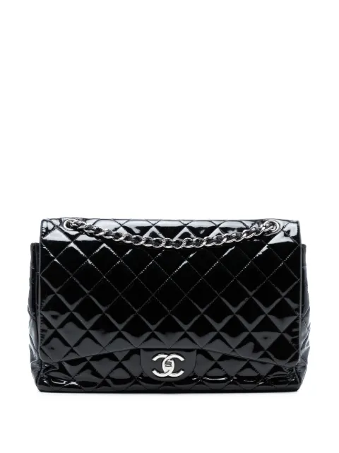 CHANEL Pre-Owned bolsa de hombro Maxi Classic Double Flap de charol 2014
