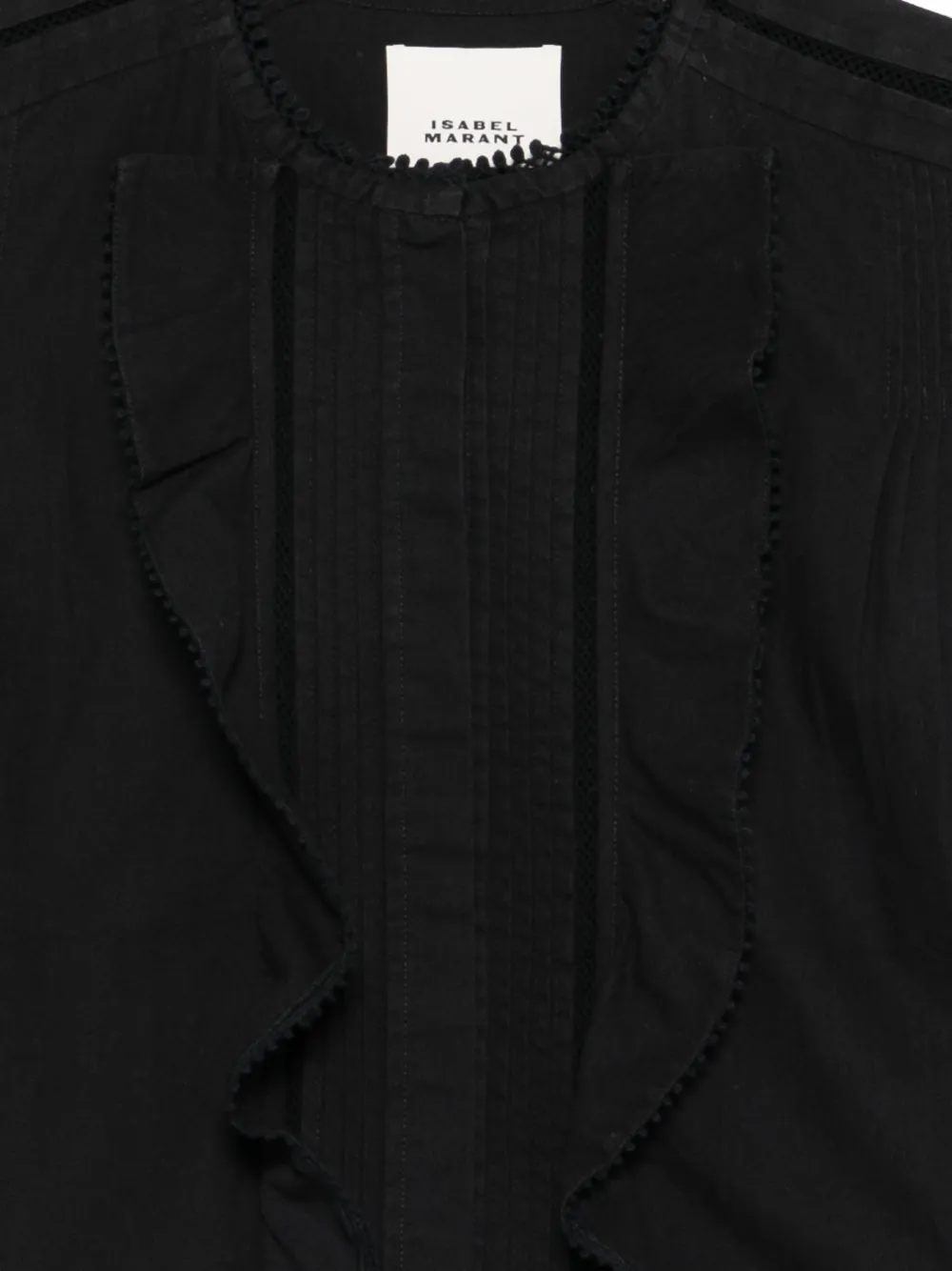 ISABEL MARANT Cubraly blouse met ruches Zwart